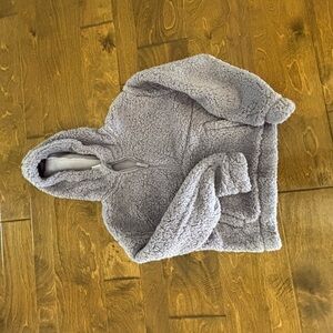 Cozy Gray Sherpa Hoodie